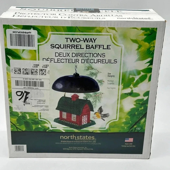 North States TwoWay Squirrel Baffle Protects Bird Feeders Hang or Pole Mount - Picture 1 of 6